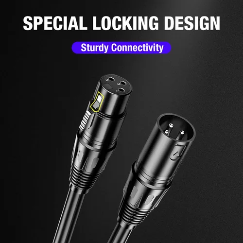 Miniatura 5 de Cable DMX Czgor 25 pies, Cable de Señal XLR de 3 Pines Flexible, Macho a Hembra, Cable de Alambre DMX, Adecuado para Conexión de Señal DMX512