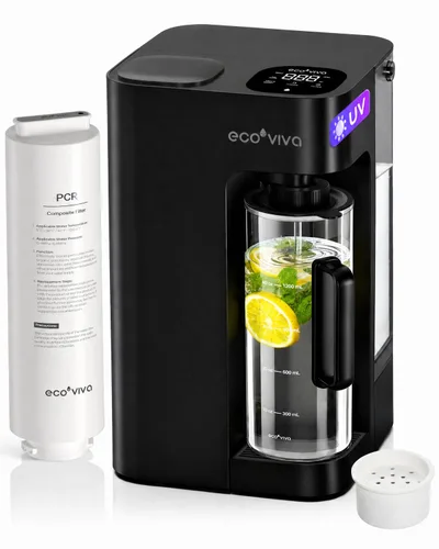 Mate 3 - Filtro de agua de ósmosis inversa UV, 3:1 puro para drenar, jarra de llenado automático, purificador de agua sin instalación, filtración de