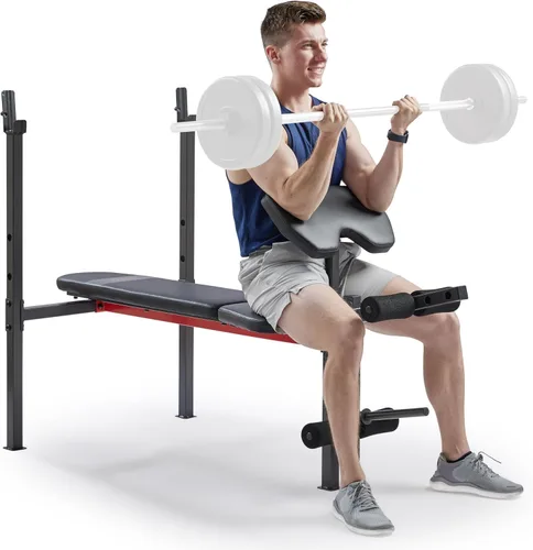 Miniatura 7 de Sunny Health & Fitness Multi-Function Adjustable Weight Bench with Squat Rack & Barbell Rack, Full Body Strength Training Equipment for Home Gym