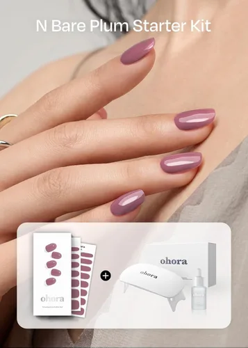 Miniatura 2 de ohora Tiras de Uñas de Gel Semi-Curadas Juego de Valor (N Bare Plum Starter Kit) Incluye Lámpara de Tamaño Completo y Mini Removedor, Calidad