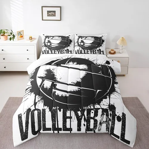 Miniatura 13 de Juego de edredón de baloncesto, juego de ropa de cama con citas inspiradoras para niños y niñas, relleno de edredón de pelota deportiva, edredón