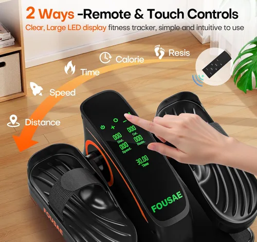 Miniatura 3 de Under Desk Elliptical Machine, Upgraded 6 Adjustable Resistance &15 Speeds Electric Elliptical Leg Exerciser while Sitting for Seniors with Forward