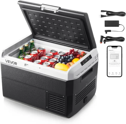 Miniatura 13 de VEVOR Refrigerador de automóvil de 12 V de 10 cuartos de galón, mini congelador portátil con control de aplicación, -4 ℉ a 68 ℉, 12/24 V CC