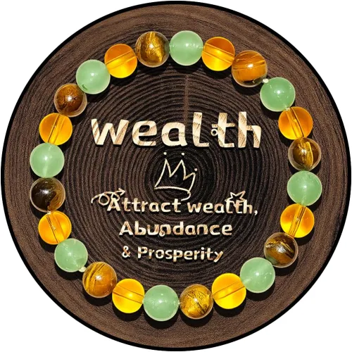 Miniatura 9 de Pulsera de riqueza Feng Shui, pulsera de prosperidad y buena suerte para mujeres y hombres, pulsera elástica con cuentas de 0.315 in, gradiente