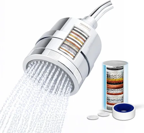 Miniatura 15 de Filtro de ducha para agua dura para eliminar el cloro y el fluoruro, sistema de filtro de agua de cabezal de ducha de 20 etapas para picazón