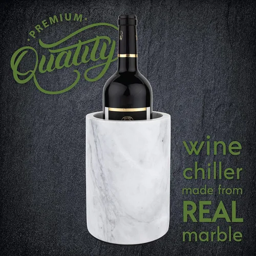 Miniatura 4 de Cubo Enfriador de Vino de Mármol Homeries - Enfriador de Vino y Champán para Fiestas, Cena – Mantiene el Vino y las Bebidas Frías, Enfriadores