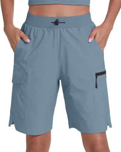 Miniatura 9 de Pantalones cortos de senderismo para mujer, de secado rápido, ligeros, para viajes, atletismo