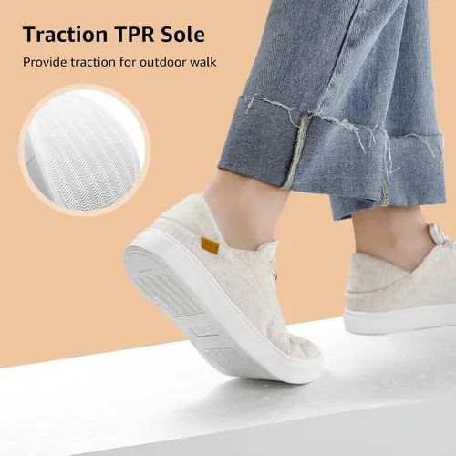 Miniatura 6 de STQ Womens Slip On Casual Shoes for Women Lightweight Canvas Sneakers Memory Foam Loafers Shoes