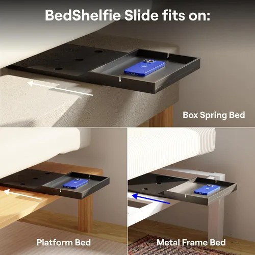 Miniatura 3 de BedShelfie - Estante de cabecera para dormitorio con litera y litera superior, elementos esenciales para dormitorio universitario, cadí de cabecera