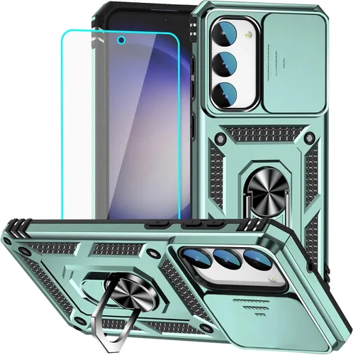 Miniatura 17 de HNHYGETE Funda para Samsung A13 5G, Galaxy A13 5G con protector de pantalla, soporte giratorio de grado militar de 360° (resistente), fundas Negro