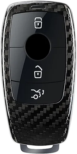 Funda para llavero de fibra de carbono genuina para Mercedes-Benz 2019-2022 Clase C Clase G Clase 2017-2022 Clase E 2018-2021 S Class Smart Car