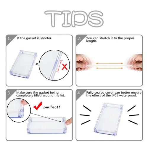 Miniatura 6 de LeMotech Caja de conexiones de plástico ABS a prueba de polvo, impermeable, IP65, caja de recinto eléctrico universal para proyectos, color gris