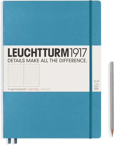 Miniatura 40 de LEUCHTTURM1917 - Cuaderno de tapa dura Master Slim A4+ - 123 páginas numeradas para escritura y diario (salvia, a rayas)