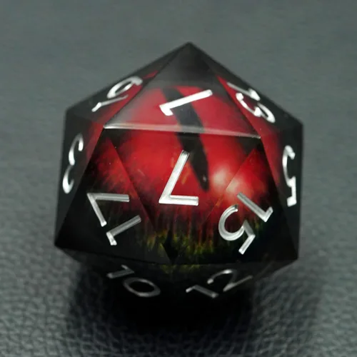 Dados Dungeons and Dragons D20 con estuche de regalo, dados jumbo de globo ocular de 1.776 pulgadas (1.969 in), dados poliédricos de borde afilado