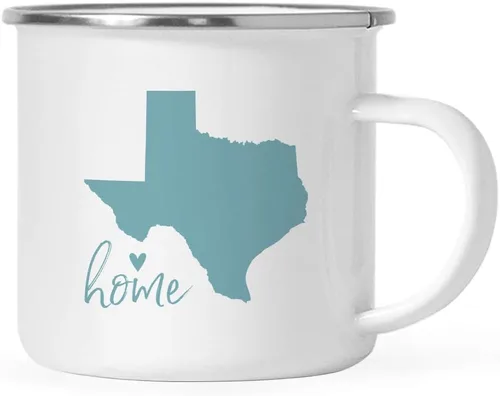 Miniatura 6 de Andaz Press Taza de café de acero inoxidable del estado de EE. UU., diseño de corazón Aqua Home, Florida, paquete de 1, taza de campamento de metal