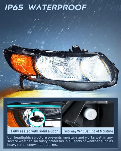 Miniatura 4 de Nilight Conjunto de faros delanteros compatible con Honda Civic 2-puertas Coupé 2006 2007 2008 2009 2010 2011. Reemplazo de faros delanteros
