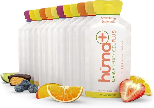 Miniatura 15 de Huma Plus (Electrolitos Dobles) Gel Energético de Chía, Paquete Variado - Amigable con el Estómago, Geles Energéticos de Alimentos Reales