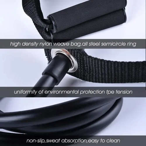 Miniatura 9 de Banda de ejercicio de resistencia con asas, banda de entrenamiento para terapia física, entrenamiento de fuerza, gimnasio en casa, fitness