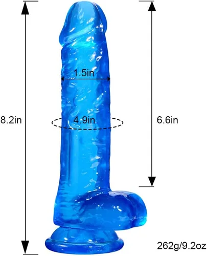 Miniatura 4 de Consolador de Ventosa Azul - Consolador Grande Realista de 8.2 Pulgadas, Juguete Sexual para Adultos con Ventosa, Adecuado para Mujeres/Hombres/Gay