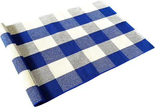 Miniatura 17 de Levinis - Alfombras de pasillo de cocina - Negras y blancas, cojín de sofá de celosía retro y alfombra de área - Alfombras lavables, tejidas a mano