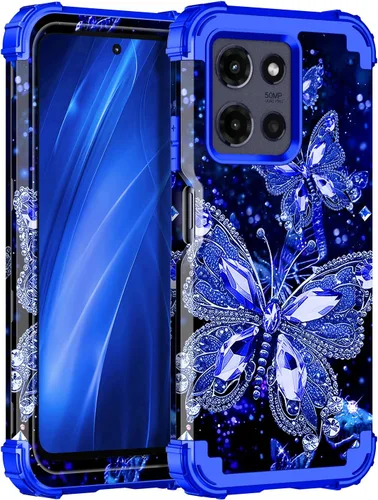 Miniatura 20 de Miqala Funda para Moto G Play 5G 2024, que brilla en la oscuridad, tres capas, resistente, a prueba de golpes, protección de cuerpo completo