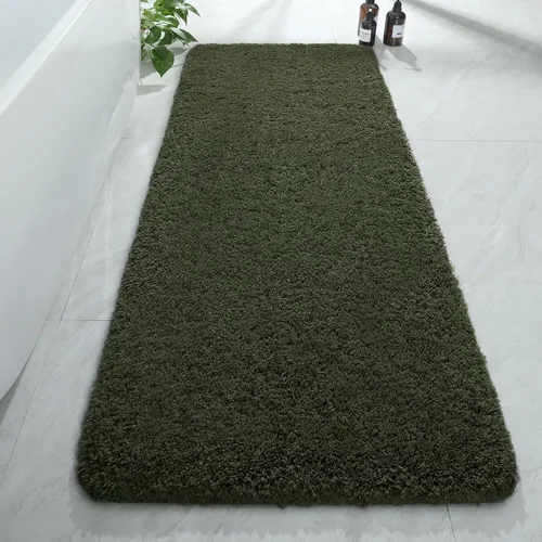 Miniatura 55 de AROGAN Tapete Largo de Baño de Lujo, 24 x 17 Pulgadas, Grueso, Suave y Absorbente, Antideslizante, Respaldo de Goma, Alfombras de Secado Rápido