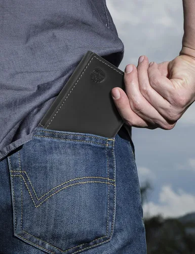 Miniatura 7 de Timberland Mens Leather Trifold Wallet with Id Window