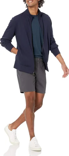 Miniatura 4 de Tienda Essentials Pantalón corto ajustado de 7 pulgadas con entrepierna elástica de 5 bolsillos para hombre