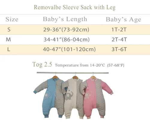 Miniatura 9 de Saco de dormir para niños pequeños con pies Tog 2.5 Saco de dormir para bebé con pierna manta móvil de manga larga para caminar, Rosa