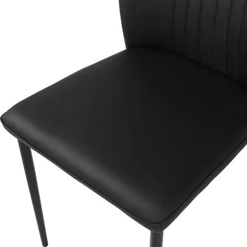 Miniatura 4 de ZckyCine Silla de comedor de piel sintética, silla de sala de estar, moderna silla auxiliar sin brazos de cocina con patas de metal