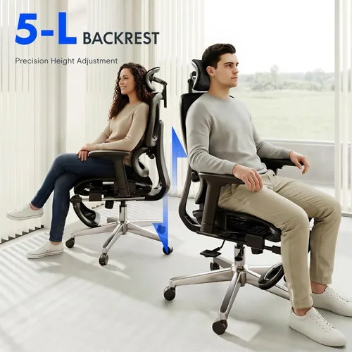 Miniatura 10 de FLEXISPOT ErgoX Premium - Silla de Oficina Ergonómica Premium con Reposapiés - Reposabrazos 3D Ajustables, Soporte Lumbar Dinámico, Función de Crema