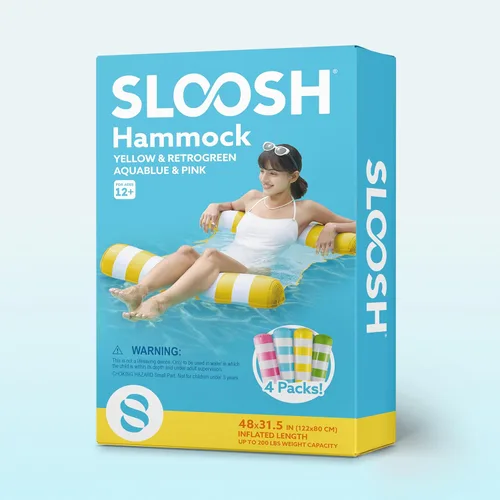 Miniatura 8 de SLOOSH 4 Packs Strip Type Hammock Pool Floats Adults, 4-in-1 Multi-Purpose Inflatable Pool Floaties PVC Water Hammock Lounge