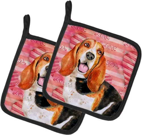 Miniatura 135 de Caroline's Treasures BB9655PTHD - Juego de soportes para ollas de cocina resistentes al calor, almohadillas calientes para horno, 7 1/2 x 7 1/2