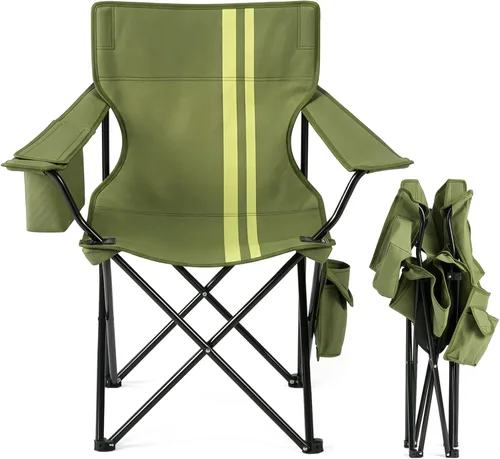 Miniatura 11 de Silla de campamento portátil, silla de campamento pequeña, silla plegable, silla de campamento de playa, silla deportiva con respaldo y soporte