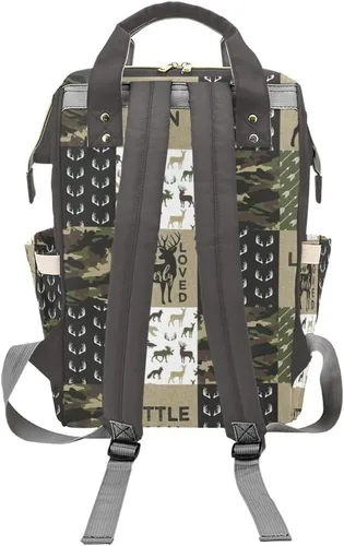 Miniatura 2 de XOZOTY Antler Man Woodland - Bolsas de pañales de camuflaje con nombre impermeable para mamá, mochila de lactancia, bolsas de bebé, regalos