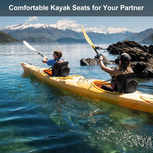 Miniatura 6 de HLOGREE Asientos de kayak: 1/2 pieza, cojín acolchado grueso con soporte de respaldo, compatible con canoa y Ocean Sup