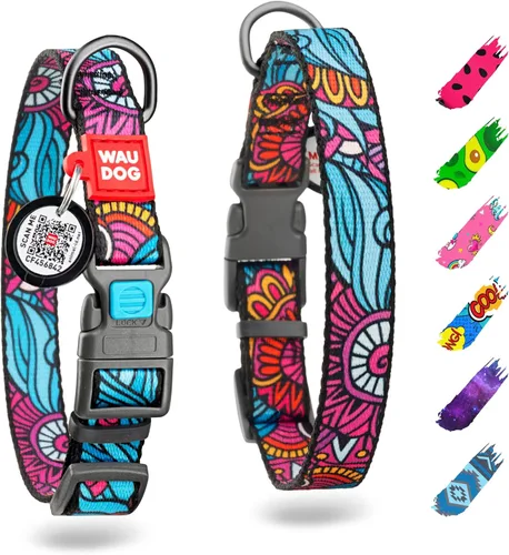 Miniatura 34 de Collar de Nylon para Perros WAUDOG - Collar Ajustable para Perros Grandes, Pequeños y Medianos - Collares Separables para Cachorros de Razas Grandes