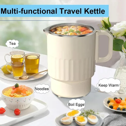 Miniatura 3 de Hervidor eléctrico para agua hirviendo, café, leche, tetera plegable, calentador de agua para viajes en casa, hervidor de agua plegable
