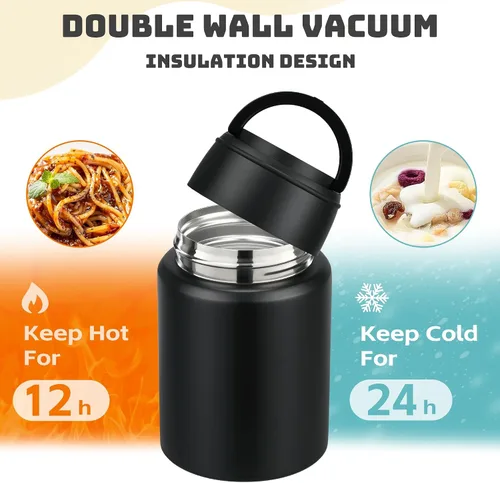 Miniatura 5 de Termo de sopa para comida caliente para niños, tarro de comida aislado de 16 onzas, contenedor térmico a prueba de fugas para niños, lonchera