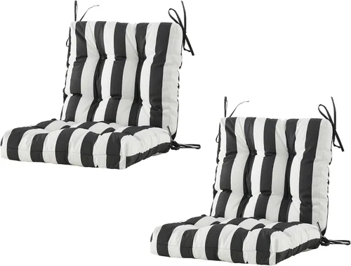 Miniatura 28 de BLISSWALK Cojines para sillas de exterior, 40 x 20 x 4 pulgadas, cojín de mimbre grueso con respaldo bajo y lazos para muebles de patio, floral