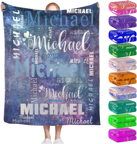 Miniatura 13 de Manta personalizada con nombre para niños, niñas, niños, adultos, hombres y mujeres, mantas personalizadas con nombre, regalos personalizados