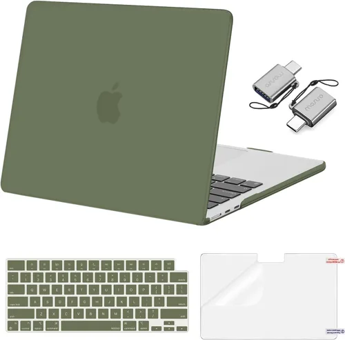 Miniatura 18 de Mosiso Funda para MacBook Air de 13 y 13.6 pulgadas, 2024, 2023 y 2022, M3 A3113, M2 A2681, Touch ID, carcasa rígida, cubierta de teclado, protector