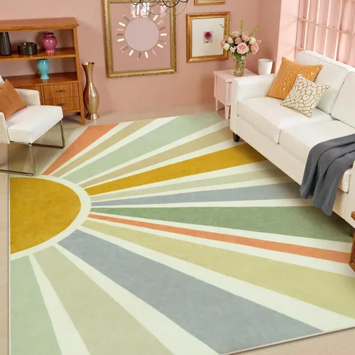 Miniatura 10 de STARUIA - Alfombra Boho Lavable de 3'x5', Alfombra de Área para Niños para Sala de Juegos, Alfombras Coloridas para Niños para Dormitorio, Alfombra