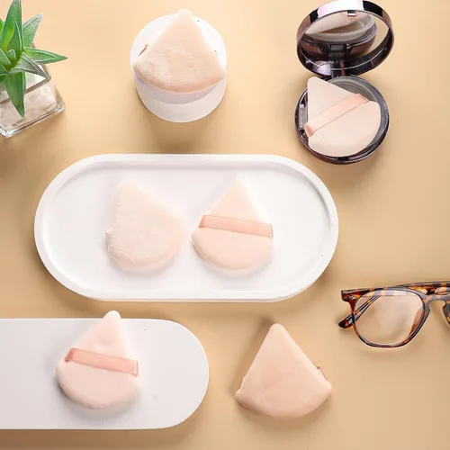 Miniatura 7 de 6 Piezas Borla de Polvo Triangular Esponja de Maquillaje Suave Borla de Maquillaje para Polvo Facial Base Cosmética Esponja Herramienta