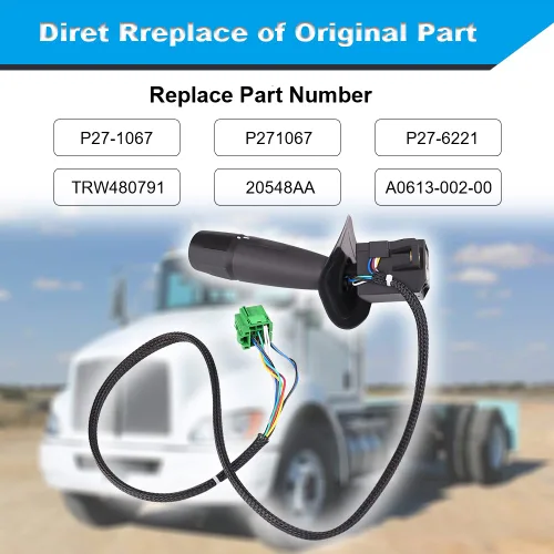 Miniatura 3 de JDMON Interruptor de señal de giro de repuesto para Kenworth T370 T440 T470 T660 T680 T800 T880 Peterbilt 330 337 365 367 379 384 385 386 387 388