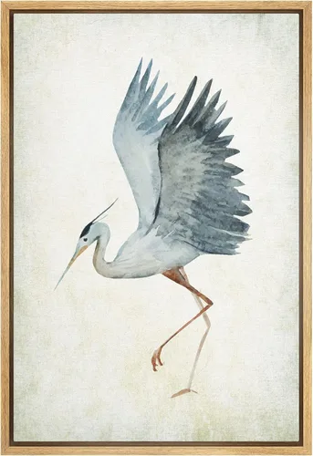Miniatura 51 de wall26 Lienzo enmarcado para pared, acuarela, azul pastel, garza, galápagos, aves, animales, ilustraciones de naturaleza salvaje, arte moderno