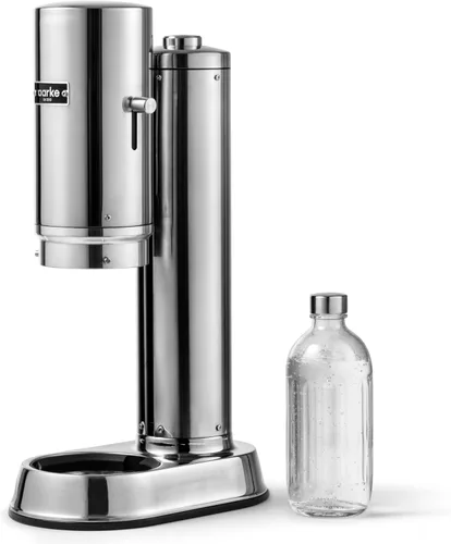 Aarke Carbonator Pro, máquina de agua con gas y carbonatación, acero inoxidable con botella reutilizable de vidrio, volumen de 800 mL/27 fl oz