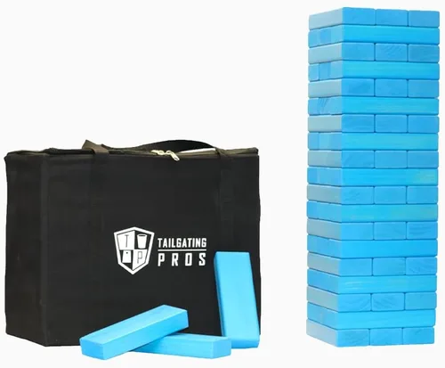 Miniatura 43 de Tailgating Pros Maderas Gigantes Premium que se Derrumban con Estuche de Transporte – ¡Elige los Colores de tu Equipo! Juego Gigante para Patio al