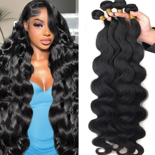 Miniatura 29 de 3 manojos de cabello humano 12A, ondulado, 100% sin procesar, cabello humano virgen brasileño de tejido rápido (14, 16, 18 pulgadas)