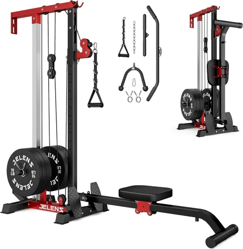 Miniatura 17 de JELENS RC01 - Máquina plegable LAT desplegable con asiento ajustable, estación de cable de montaje en pared con 16 posiciones ajustables, máquina
